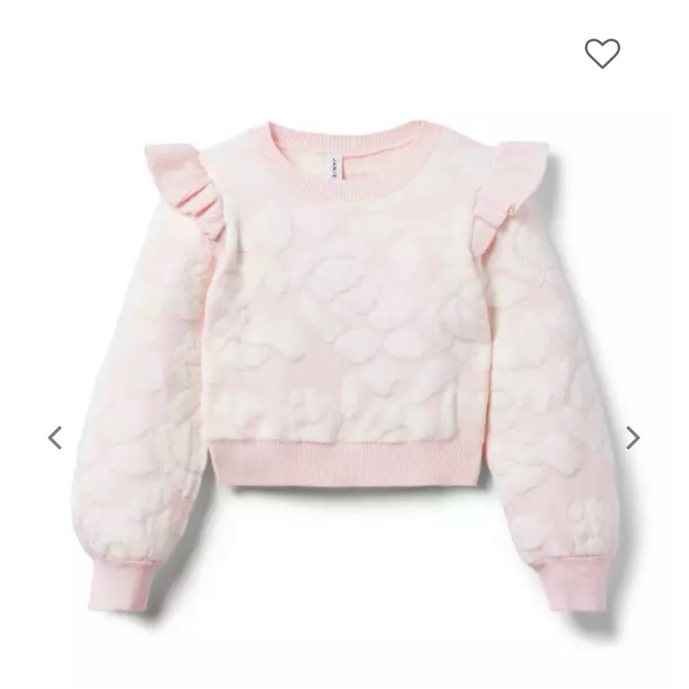 Janie and Jack 3T The Winter Florals sweater, pink and white. NWT